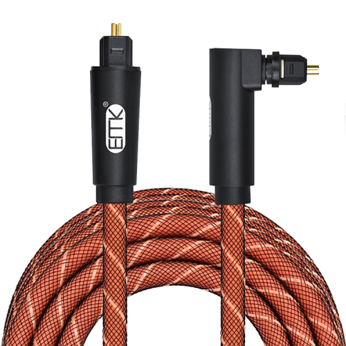 

EMK 90 Degree Swivel Adjustable Right Angled 360 Degrees Rotatable Pulg Nylon Woven Mesh Optical Audio Cable, Cable Length:3m(Orange)