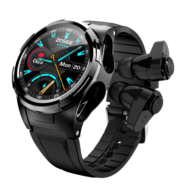

S201 Bluetooth 4.2 Multi-function TWS True Wireless Bluetooth Earphone Smart Watch(Black)