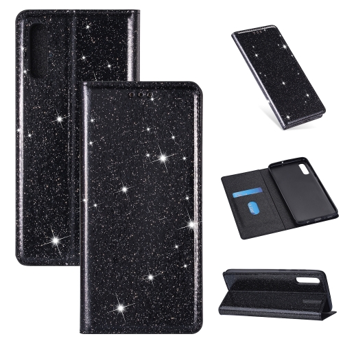 

For Samsung Galaxy A30s / A50 / A50s Ultrathin Glitter Magnetic Horizontal Flip Leather Case with Holder & Card Slots(Black)
