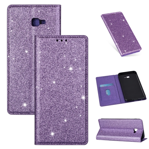 

For Samsung Galaxy J4+ Ultrathin Glitter Magnetic Horizontal Flip Leather Case with Holder & Card Slots(Purple)