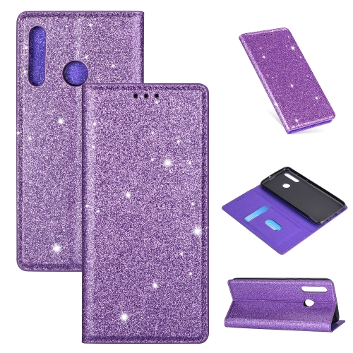 

For Samsung Galaxy M30 Ultrathin Glitter Magnetic Horizontal Flip Leather Case with Holder & Card Slots(Purple)