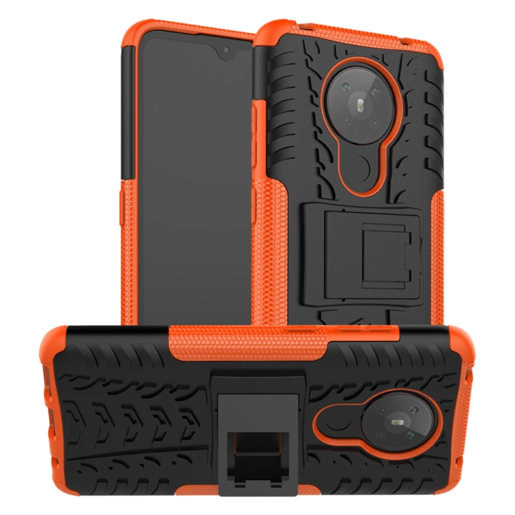 For Nokia 5.3 Tire Texture Shockproof TPU + PC Protective Case with Holder(Orange)
For Nokia 5.3 Tire Texture Shockproof TPU + PC Protective Case with Holder(Orange)