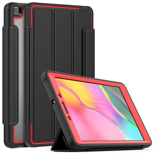 

For Samsung Galaxy Tab A 8.0 (2019) T290/T295 Acrylic + TPU Horizontal Flip Smart Leather Case with Three-folding Holder & Pen Slot & Wake-up / Sleep Function(Red+Black)