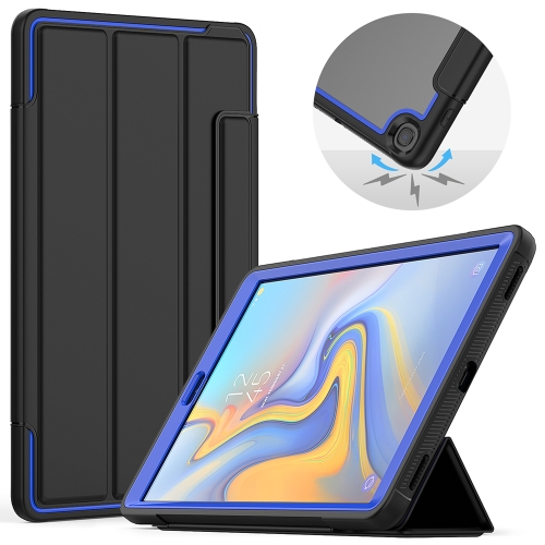 

For Samsung Galaxy Tab A 10.1 (2019) T510/T515 Acrylic + TPU Horizontal Flip Smart Leather Case with Three-folding Holder & Pen Slot & Wake-up / Sleep Function(Blue+Black)