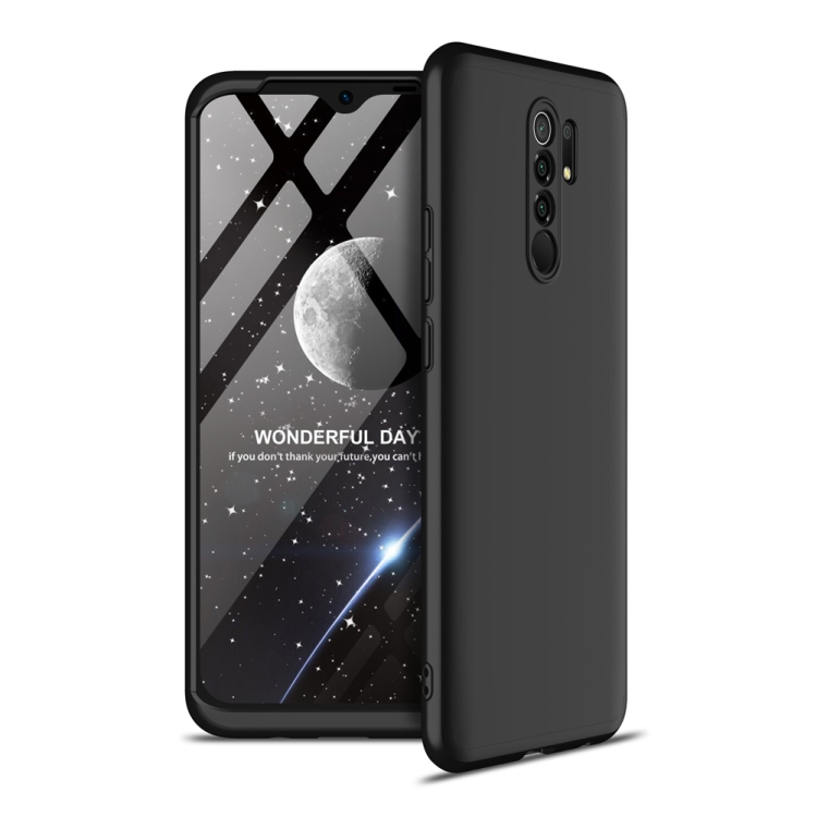 

For Xiaomi Redmi 9 GKK Three Stage Splicing Full Coverage PC Protective Case(Black)