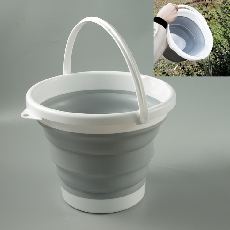 

SFSS-01 Portable Silicone Folding Bucket, Capacity:10L(Gray)