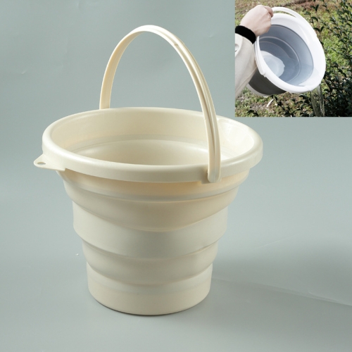 

SFSS-01 Portable Silicone Folding Bucket, Capacity:5L(Creamy White)