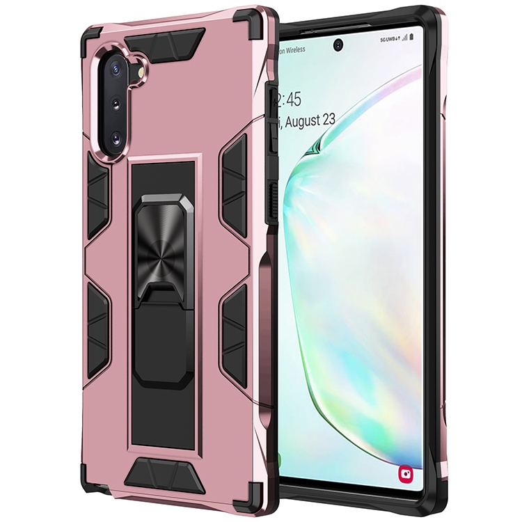 

For Samsung Galaxy Note10 Soldier Armor Shockproof TPU + PC Magnetic Protective Case with Holder(Rose Gold)