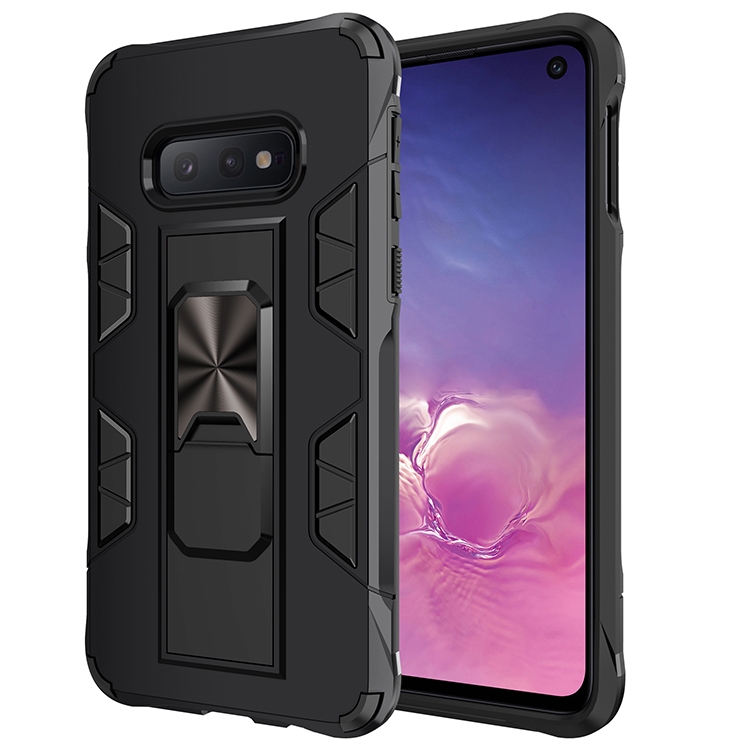 

For Samsung Galaxy S10e Soldier Armor Shockproof TPU + PC Magnetic Protective Case with Holder(Black)