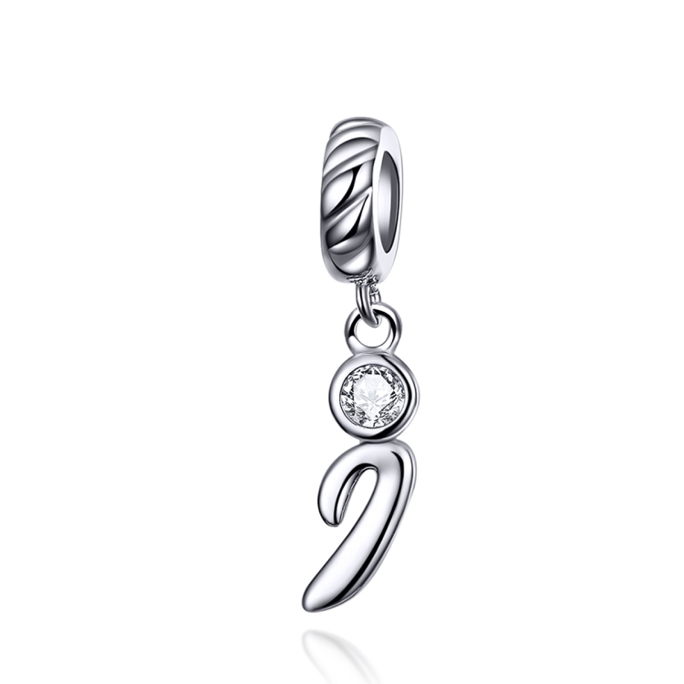 

S925 Sterling Silver 26 English Letter Pendant DIY Bracelet Necklace Accessories, Style:I