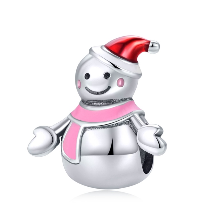 

S925 Sterling Silver Pendant Miss Snowman Beads DIY Bracelet Necklace Accessories