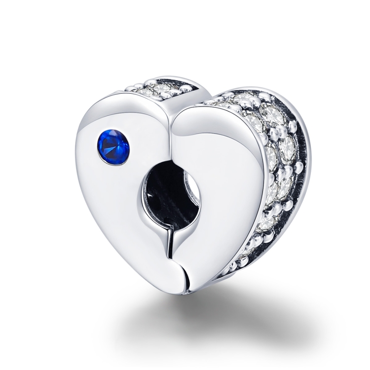 

S925 Sterling Silver Heart-shaped Positioning Buckle Beads DIY Bracelet Necklace Accessories