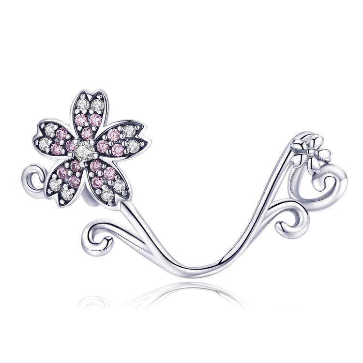 

S925 Sterling Silver Beautiful Flowers DIY Bracelet Accessories, Color:Silver