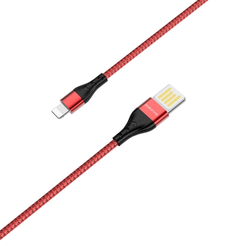

Borofone BU11 1.2m 2.4A Max Output USB to 8 Pin Tasteful Nylon Data Sync Charging Cable(Red)