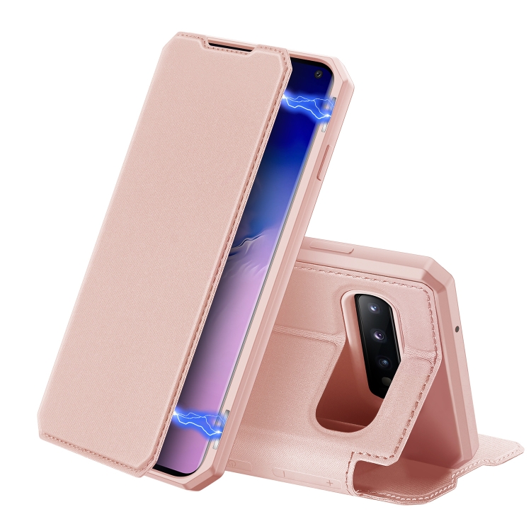 

For Samsung Galaxy S10 DUX DUCIS Skin X Series PU + TPU Horizontal Flip Leather Case with Holder & Card Slots(Pink)