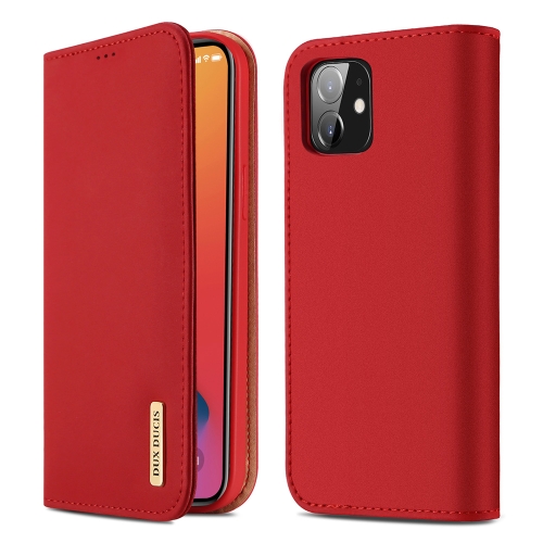 

For iPhone 12 / 12 Pro DUX DUCIS WISH Series TPU + PU + Leather Case with Card Slots & Wallet(Red)