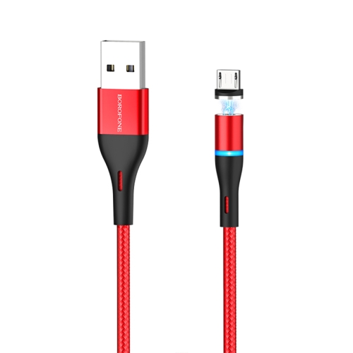 

Borofone BU16 1.2m 2.4A Max Output USB to Micro USB Skill Magnetic Charging Data Cable with LED Indicator(Red)