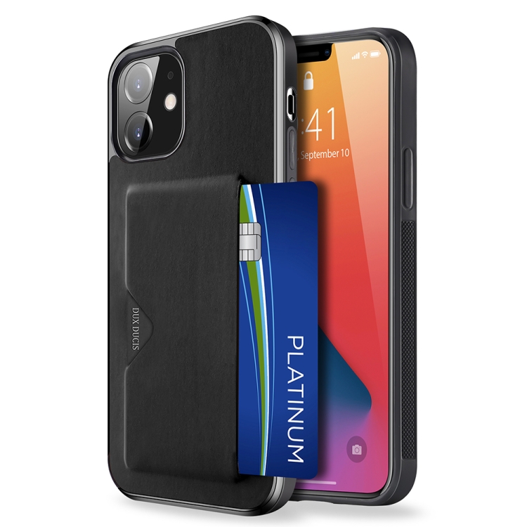 

For iPhone 12 / 12 Pro DUX DUCIS Pocard Series TPU + PU Leather Protective Case with Card Slot(Black)