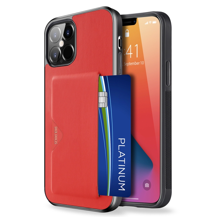 

For iPhone 12 Pro Max DUX DUCIS Pocard Series TPU + PU Leather Protective Case with Card Slot(Red)