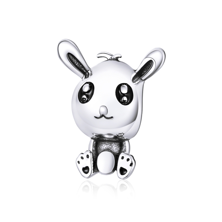 

S925 Sterling Silver Pendant Easter Bunny Beads DIY Bracelet Necklace Accessories
