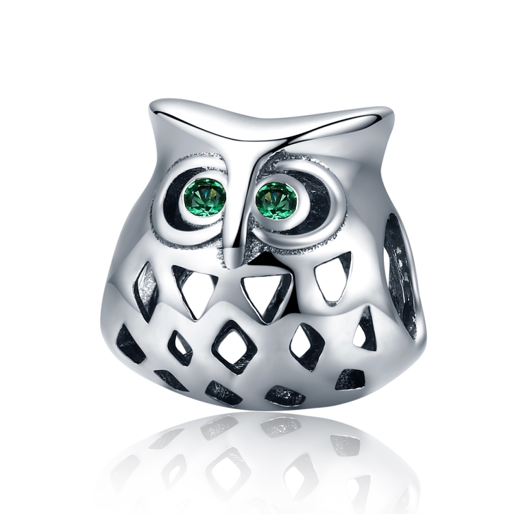 

Owl S925 Sterling Silver Beads Inlaid With Gemstones And Hollow Beads