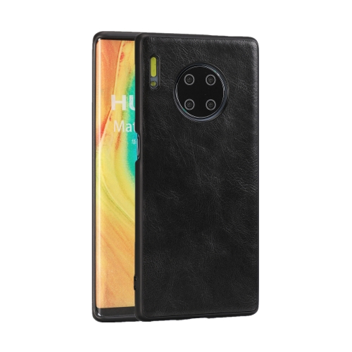 

For Huawei Mate 30 Crazy Horse Textured Calfskin PU+PC+TPU Case(Black)