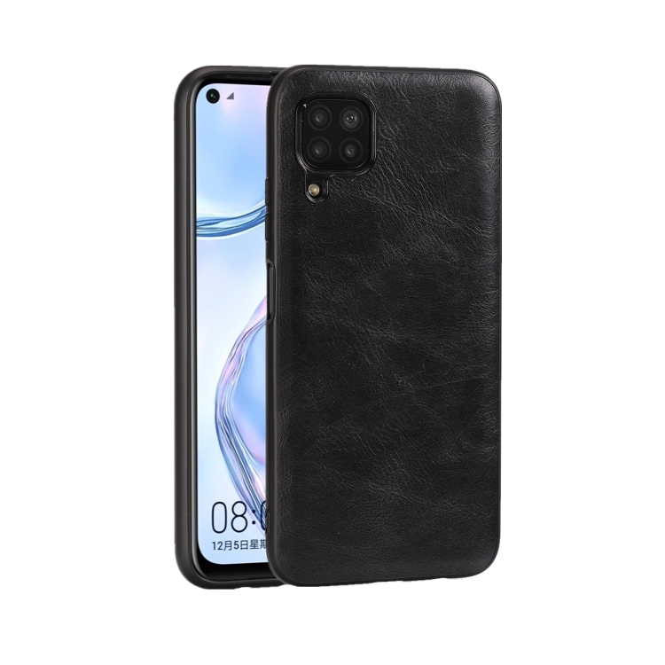 

For Huawei Nova 6 SE Crazy Horse Textured Calfskin PU+PC+TPU Case(Black)