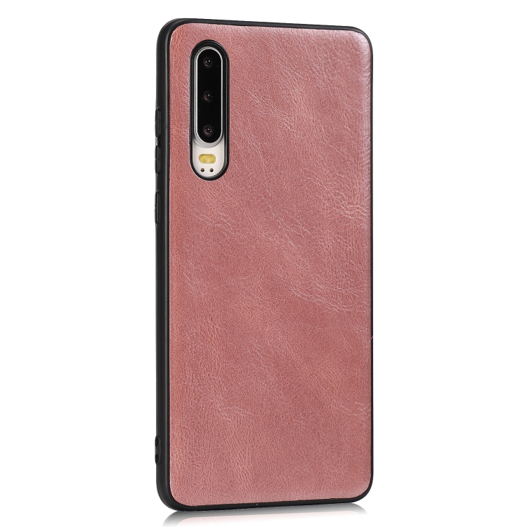 

For Huawei P30 Crazy Horse Textured Calfskin PU+PC+TPU Case(Rose Gold)