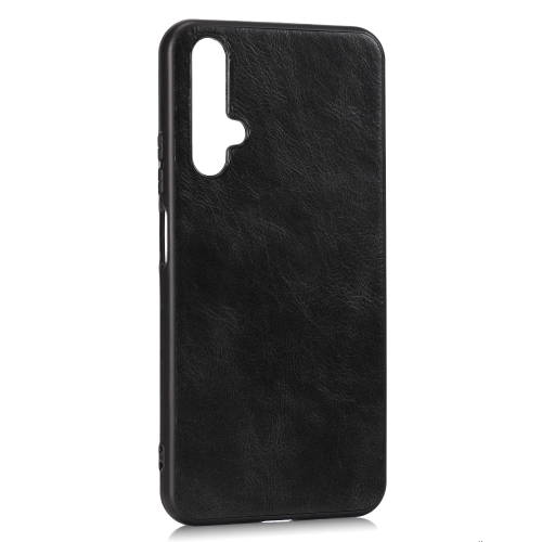 

For Huawei Honor 20 Crazy Horse Textured Calfskin PU+PC+TPU Case(Black)