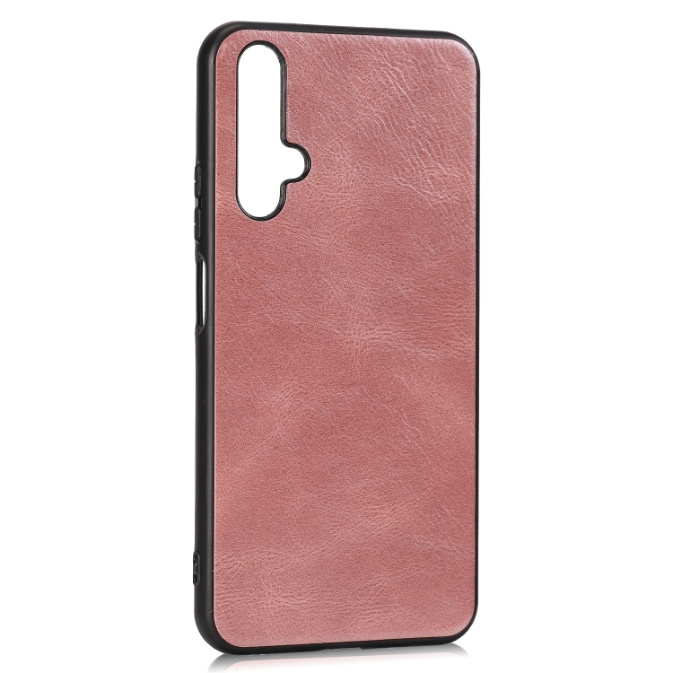 

For Huawei Honor 20 Crazy Horse Textured Calfskin PU+PC+TPU Case(Rose Gold)