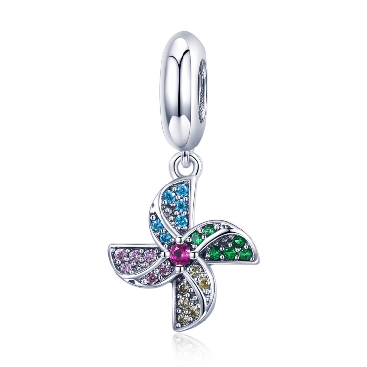 

S925 Sterling Silver Pendant Windmill Beads DIY Bracelet Necklace Accessories