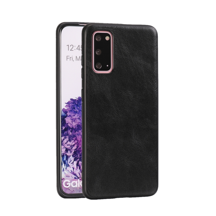 

For Samsung Galaxy S20 Crazy Horse Textured Calfskin PU+PC+TPU Case(Black)