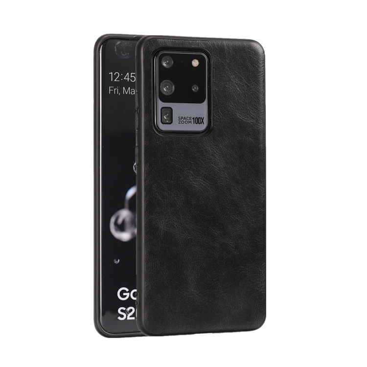 

For Samsung Galaxy S20 Ultra Crazy Horse Textured Calfskin PU+PC+TPU Case(Black)