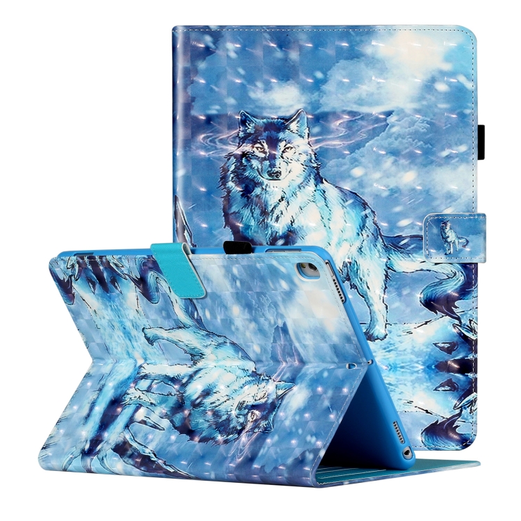 

For iPad 10.2 inch 3D Pattern Horizontal Flip Leather Case with Card Slots & Holder & Sleep / Wake-up Function(Snow Mountain Wolf)