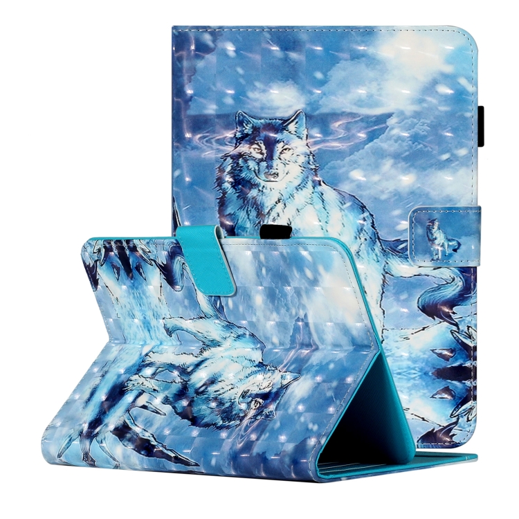 

For 10 inch Universal Tablet PC 3D Pattern Horizontal Flip Leather Case with Card Slots & Holder (Snow Mountain Wolf)