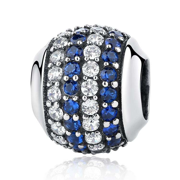 

S925 Sterling Silver Four Rows Diamond Blue Coast Beads DIY Bracelet Necklace Accessories