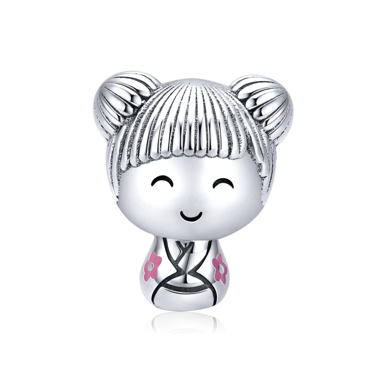 

S925 Sterling Silver Girl Doll Beads DIY Bracelet Necklace Accessories