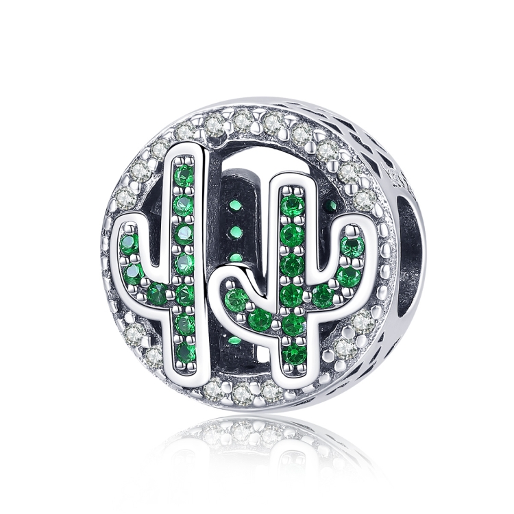 

S925 Sterling Silver Pendant Vigor Cactus Beads DIY Bracelet Necklace Accessories
