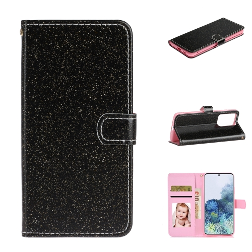 

For Samsung Galaxy Note20 Ultra Glitter Powder Horizontal Flip Leather Case with Card Slots & Holder & Photo Frame & Wallet & Lanyard(Black)