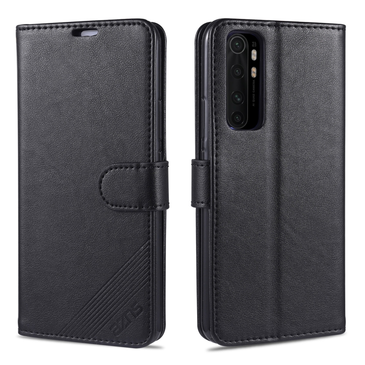 

For Xiaomi Mi Note 10 Lite AZNS Sheepskin Texture Horizontal Flip Leather Case with Holder & Card Slots & Wallet(Black)