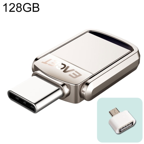 

EAGET 128G USB 3.1 + Type-C / USB-C Interface Metal Twister Flash U Disk, with Micro USB OTG Adapter