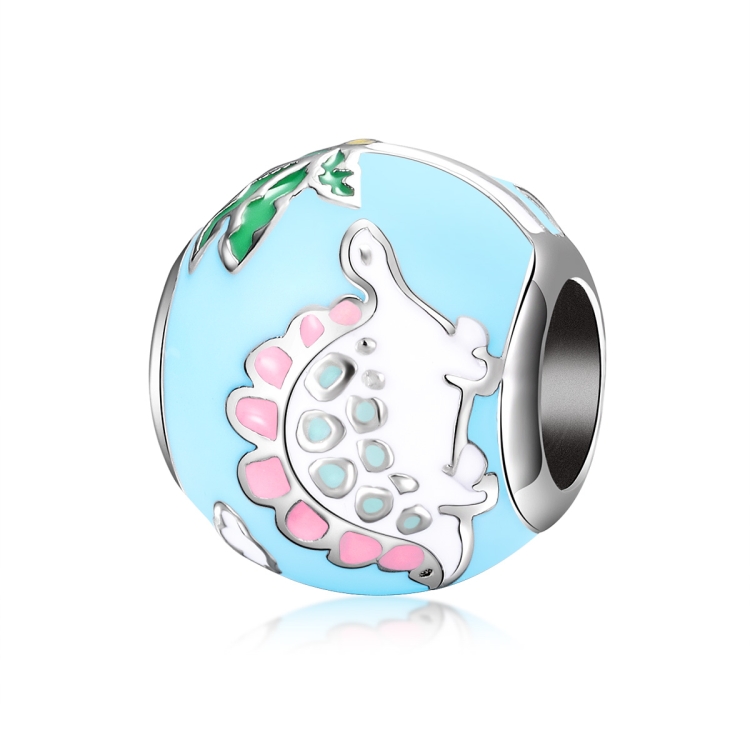 

S925 Sterling Silver Pendant Cute Little Dinosaur Beads DIY Bracelet Necklace Accessories