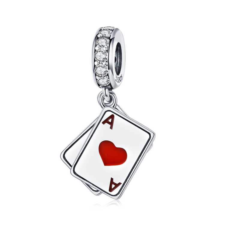 

S925 Sterling Silver Red Heart A Pendant DIY Bracelet Necklace Accessories