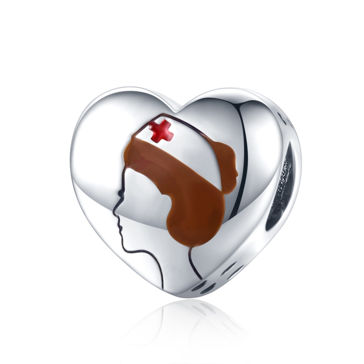 

S925 Sterling Silver Heart-shaped White Angel Beads DIY Bracelet Necklace Accessories