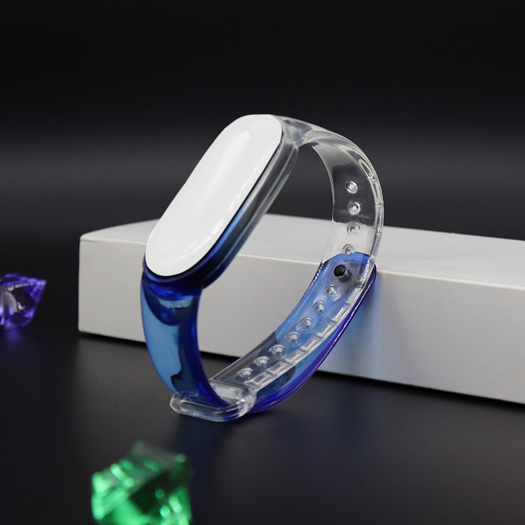 

For Xiaomi Mi Band 5 Silicone Transparent Strap(Blue)