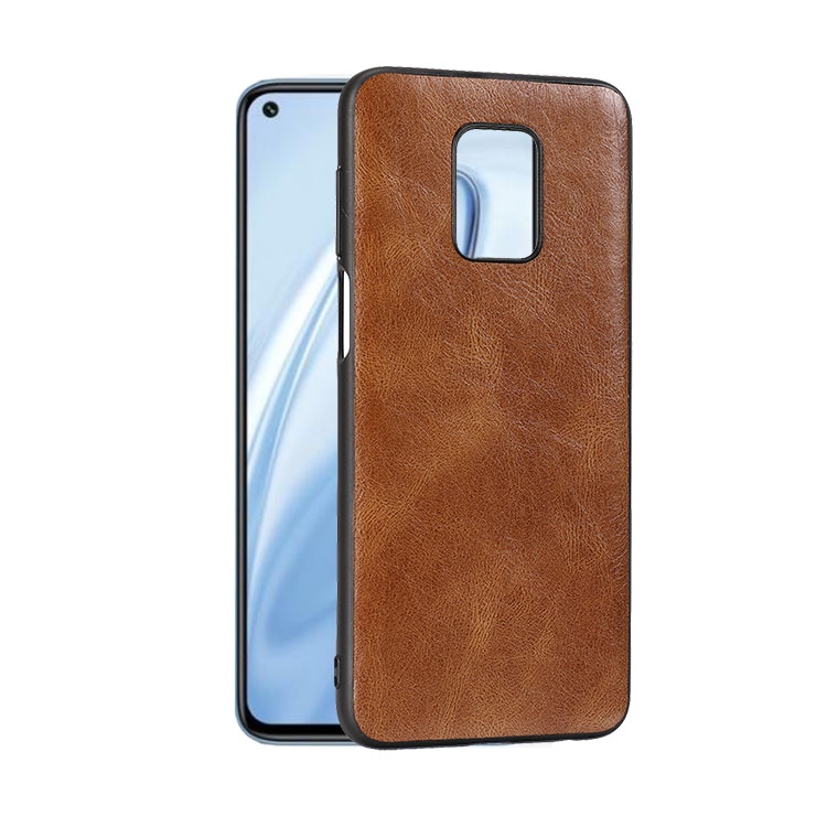 

For Xiaomi Redmi Note 9 Pro Crazy Horse Textured Calfskin PU+PC+TPU Case(Brown)