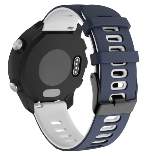 

20mm For Huawei Watch GT2e 42mm / Samsung Galaxy Watch Active 2 Silicone Wrist Strap(Dark Blue+White)