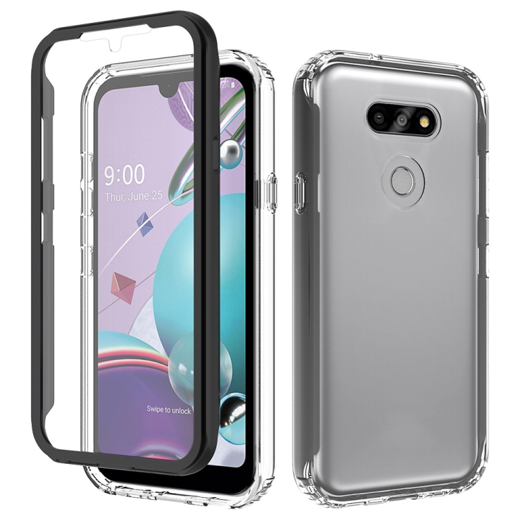 

For LG Aristo 5 Pro Shockproof TPU Frame + Clear PC Back Case + Front PET Screen Protector(Black)