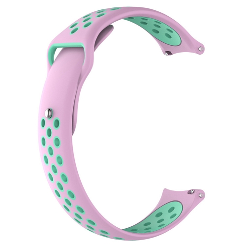 

For Xiaomi Haylou Solar / LS05 Silicone Reverse Buckle Strap(Pink+Teal)