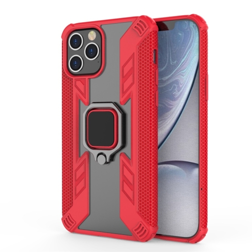 

For iPhone 12 / 12 Pro Iron Warrior Shockproof PC + TPU Protective Case with 360 Degree Rotation Ring Holder(Red)